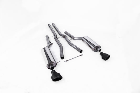 Milltek Sport Sportauspuff passend für Audi RS6 C5 V8 Bi-Turbo Saloon & Avant - schwarze Endrohre