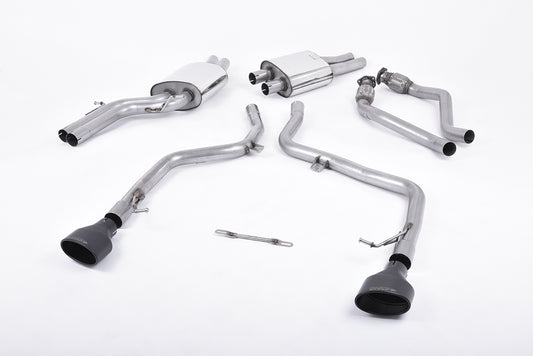 Milltek Sport Sportauspuff passend für Audi S4 3.0 Supercharged V6 B8 - schwarze Endrohre