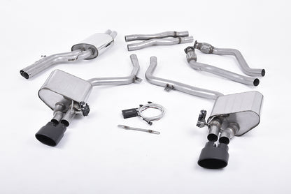 Milltek Sport Sportauspuff passend für Audi S4 & S5 3.0 B8 - schwarze Endrohre