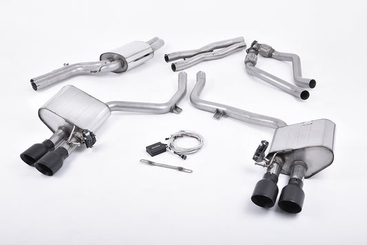Milltek Sport Sportauspuff passend für Audi S4 & S5 3.0 B8.5 - schwarze Endrohre