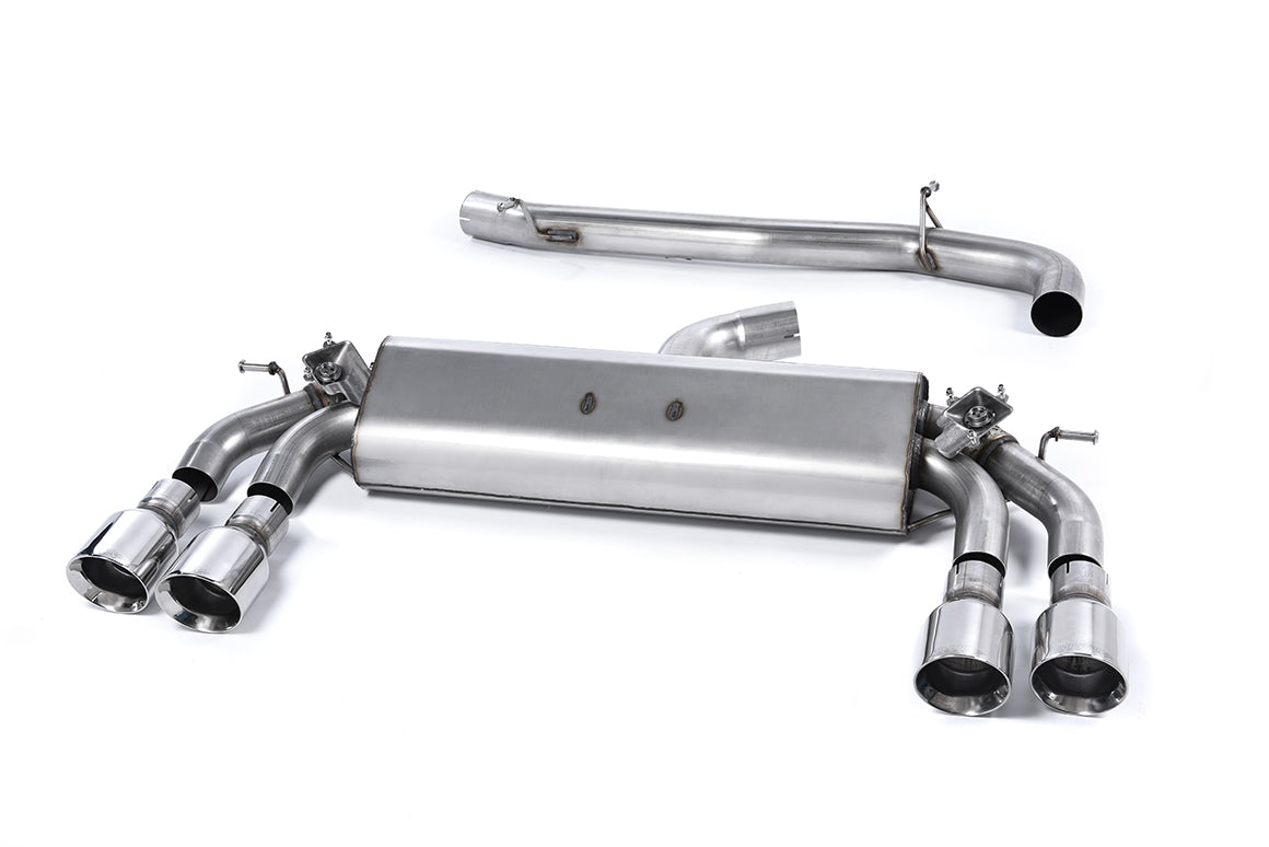 Milltek Sport Sportauspuff passend für Audi S3 2.0 quattro Saloon & Cabrion 8V.2 & VW Polo GTI 1.8 - polierte Endrohre