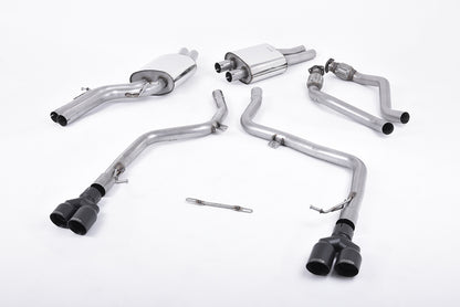 Milltek Sport Abgasanlage Race passend für Audi S5 3.0 TFSI B8 Coupé & Cabriolet - schwarze Endrohre