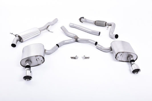 Milltek Sport Auspuffanlage passend für Audi A4 2.0 B9 quattro Saloon & Avant - polierte Endrohre