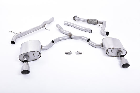 Milltek Sport Auspuffanlage passend für Audi A4 2.0 B9 quattro Saloon & Avant - titan Endrohre