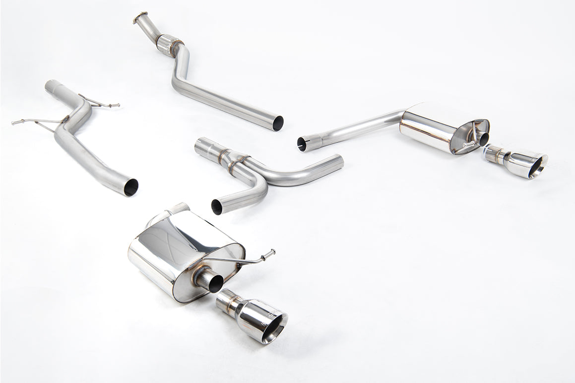 Milltek Sport Auspuffanlage passend für Audi A4 2.0 S line B8 quattro Saloon & Avant - polierte Endrohre