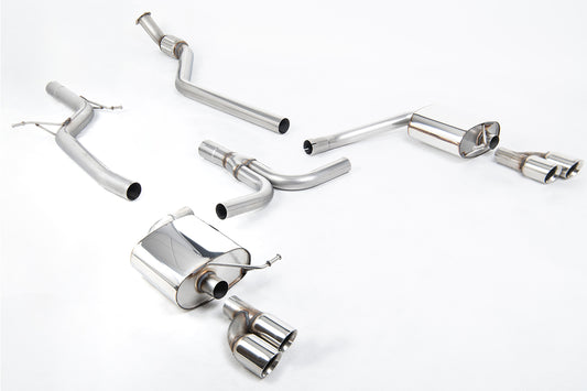 Milltek Sport Auspuffanlage passend für Audi A4 2.0 S line B8 quattro Saloon & Avant - polierte Endrohre