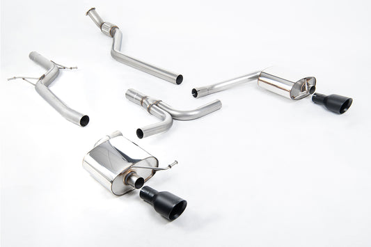 Milltek Sport Auspuffanlage passend für Audi A4 2.0 S line B8 quattro Saloon & Avant - schwarze Endrohre