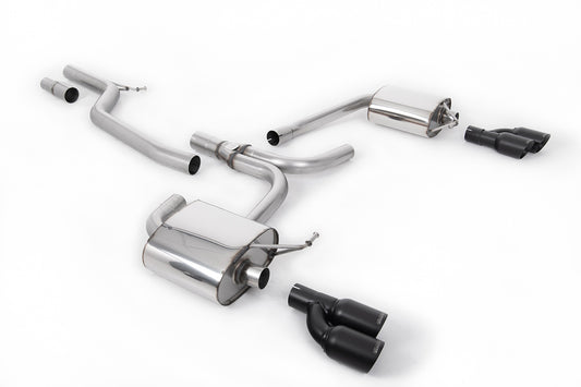 Milltek Sport Auspuffanlage passend für Audi A4 B8 Saloon and Avant & A5 Coupe - schwarze Endrohre