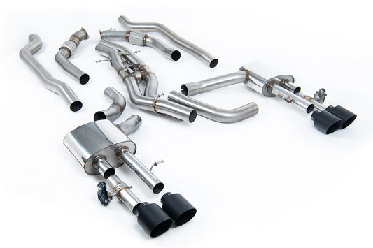 Milltek Sport Auspuffanlage passend für Audi S8 D5 4.0 TFSI V8 Saloon/Sedan - schwarze Endrohre