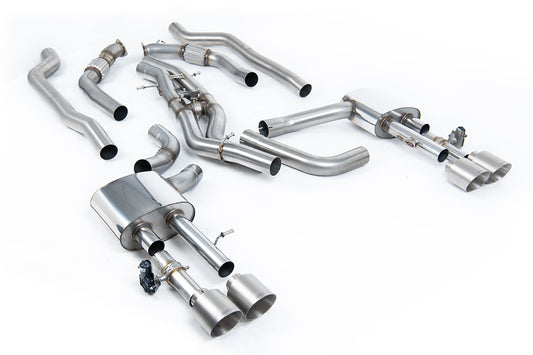 Milltek Sport Auspuffanlage passend für Audi S8 D5 4.0 TFSI V8 Saloon/Sedan - titan Endrohre