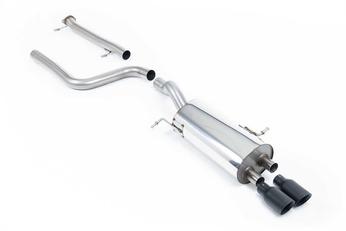 Milltek Sport Abgasanlage passend für Ford Fiesta Mk7/7.5 ST 1.6T - non-resonated - schwarze Endrohre