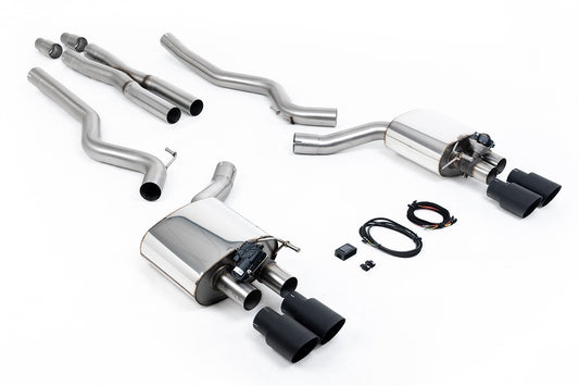 Milltek Sport Auspuffanlage passend für Ford Mustang 5.0 V8 GT Fastback - schwarze Endrohre
