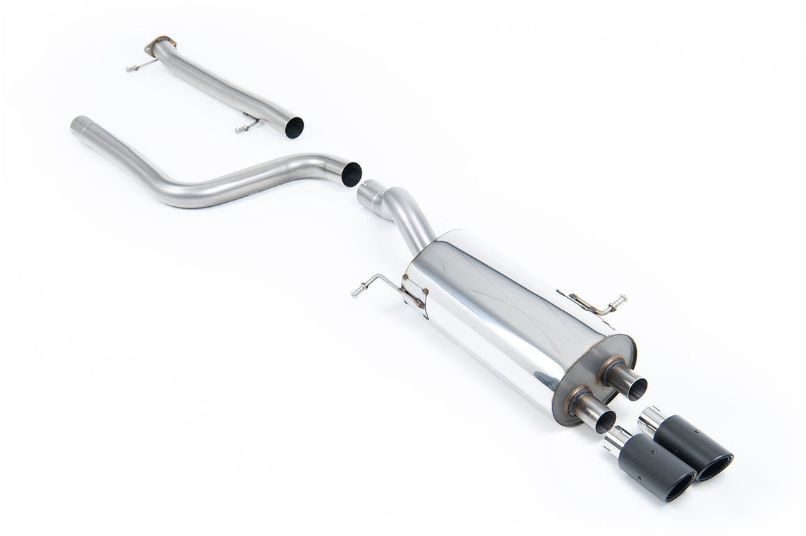 Milltek Sport Abgasanlage passend für Ford Fiesta Mk7/7.5 ST 1.6T - non-resonated - carbon Endrohre