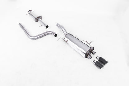 Milltek Sport Rennsport Abgasanlage passend für Ford Fiesta Mk7/7.5 ST 1.6T - resonated - carbon Endrohre