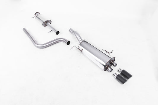 Milltek Sport Rennsport Abgasanlage passend für Ford Fiesta Mk7/7.5 ST 1.6T - resonated - carbon Endrohre