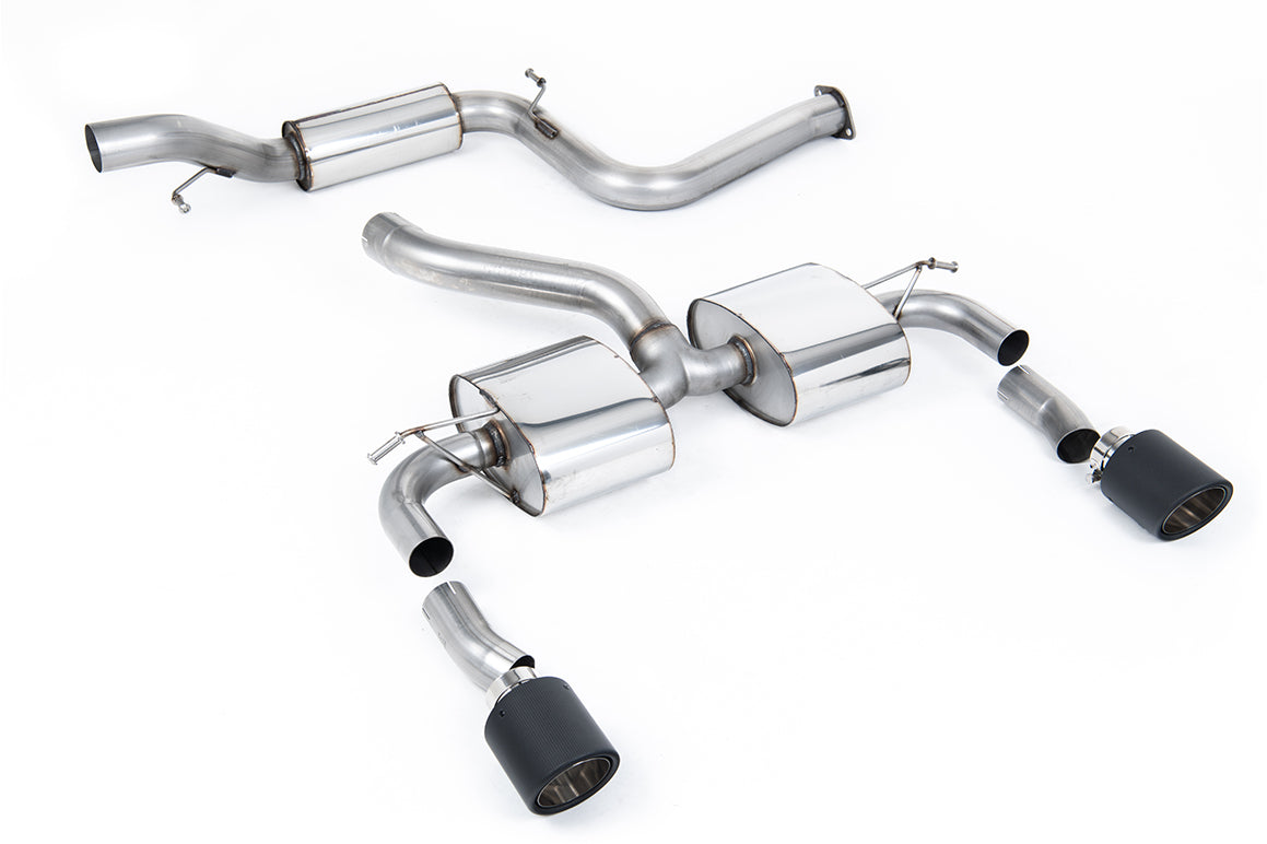 Milltek Sport Auspuffanlage passend für Ford Focus Mk2 RS 2.5T - carbon Endrohre