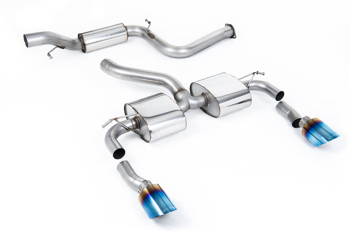 Milltek Sport Auspuffanlage passend für Ford Focus Mk2 RS 2.5T - titan geflämmte Endrohre