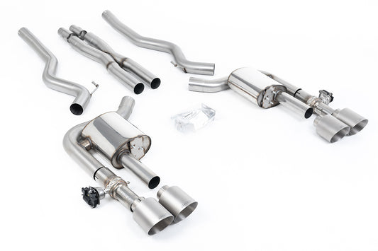 Milltek Sport Auspuffanlage passend für Ford Mustang 5.0 V8 Mach 1 / Dark Horse S650 Fastback - titan gebürstete Endrohre