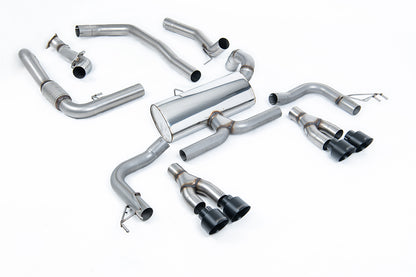 Milltek Sport Auspuffanlage passend für Honda Acura Civic Type R FK2 Turbocharged 2.0 i-VTEC - schwarze Endrohre