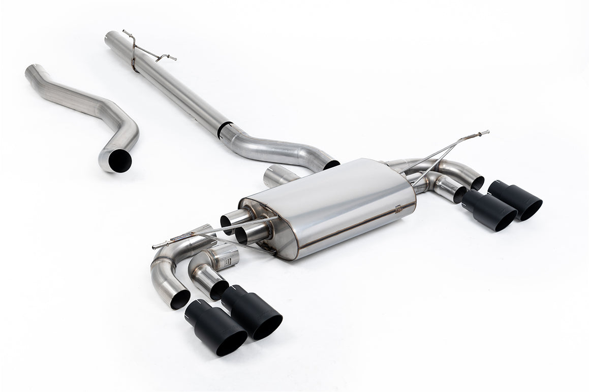 Milltek Sport Abgasanlage passend für Land Rover / Range Rover Defender 130 2.0 I4 P300 & P400e - non-resonated - schwarze...