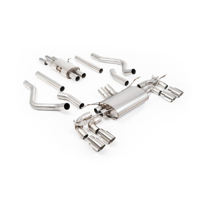 Milltek Sport Abgasanlage passend für Land Rover / Range Rover Defender 130 5.0 V8 resonated - polierte Endrohre