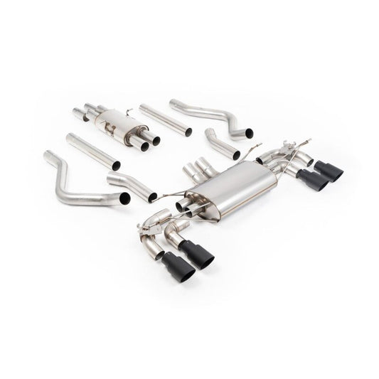 Milltek Sport Abgasanlage passend für Land Rover / Range Rover Defender 130 5.0 V8 resonated - schwarze Endrohre