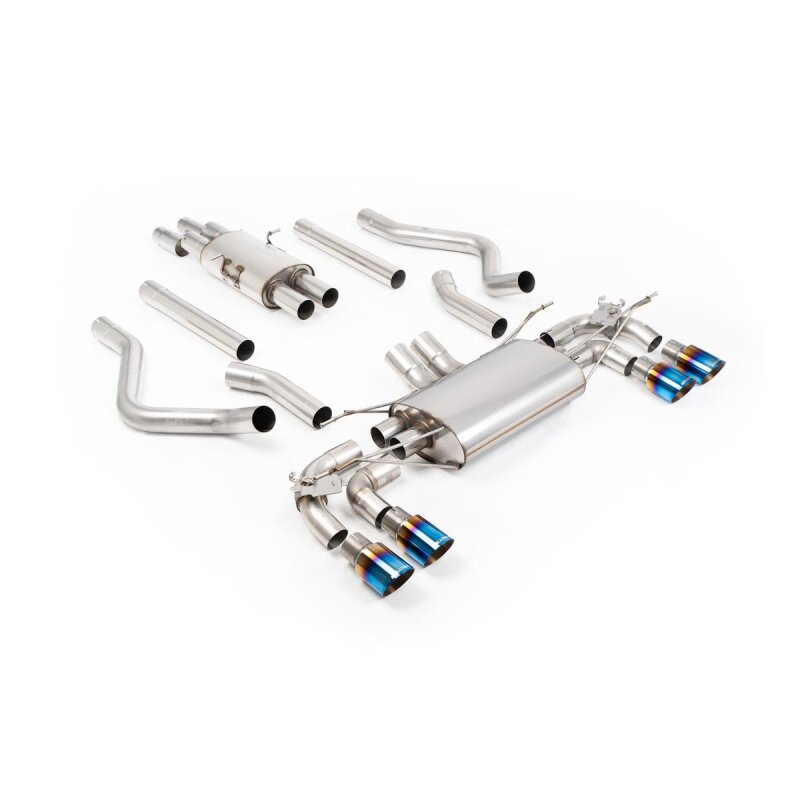 Milltek Sport Abgasanlage passend für Land Rover / Range Rover Defender 130 5.0 V8 resonated - titan-geflämmte Endrohre