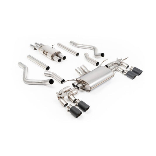 Milltek Sport Abgasanlage passend für Land Rover / Range Rover Defender 130 5.0 V8 resonated - Carbon Endrohre