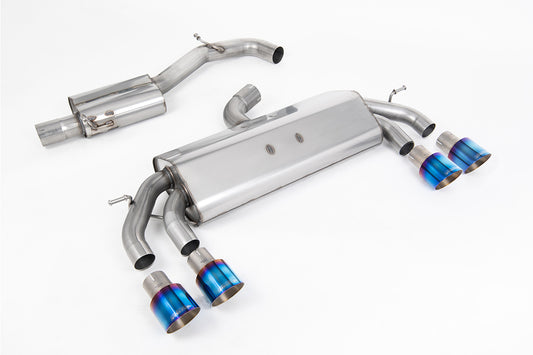 Milltek Sport Abgasanlage passend für VW Golf VII R 2.0 TSI 4motion Facelift - resonated - runde titan geflämmte Endrohre