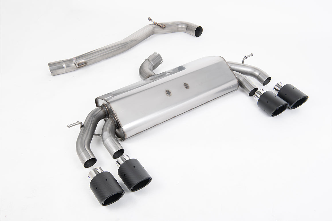 Milltek Sport Abgasanlage passend für VW Golf VII R 2.0 TSI 4motion Facelift - non-resonated - runde Carbon Endrohre