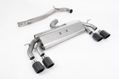 Milltek Sport Abgasanlage passend für VW Golf VII R 2.0 TSI 4motion Facelift - non-resonated - runde Carbon Endrohre
