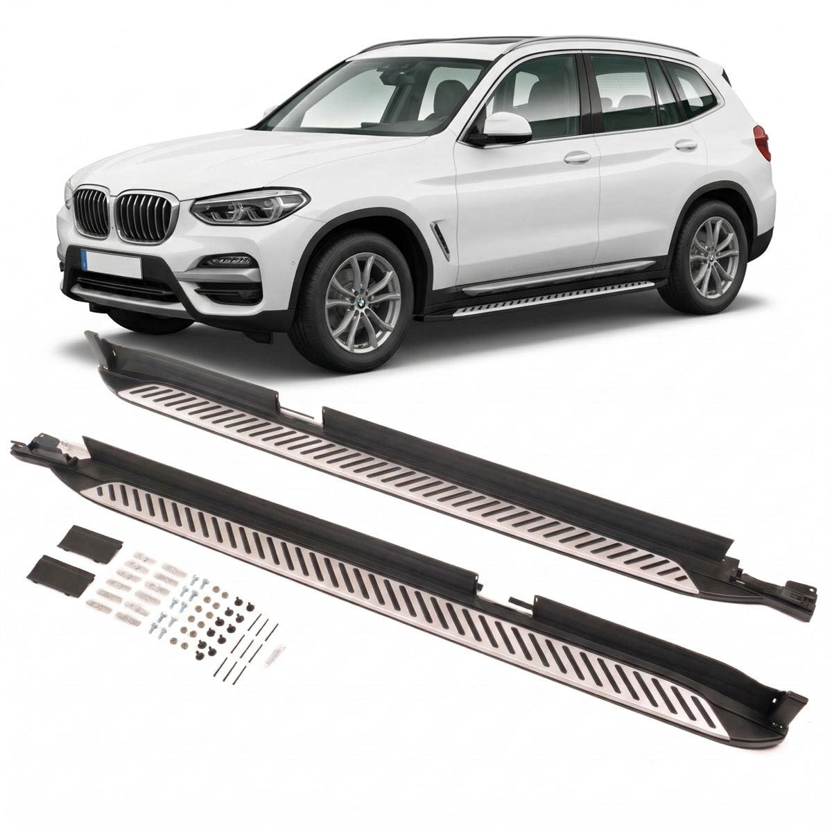 SUV Seitenschweller Set Aluminium passend für BMW X3 G01 2017->>
