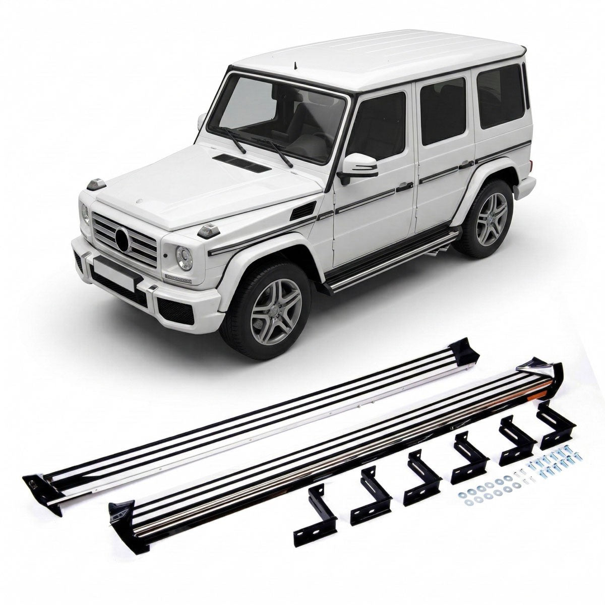 Aluminium Trittbretter Set passend für Mercedes G-Klasse W463 1989-2018