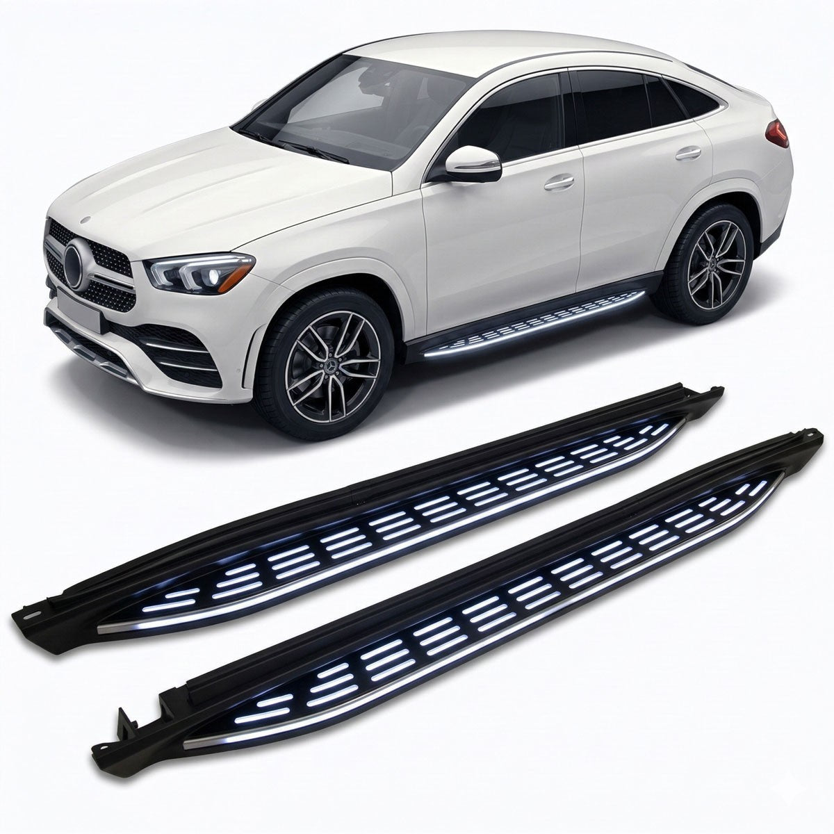 Alu Seitenschweller mit LED-Lichtern passend für Mercedes GLE Coupé (C167) 2019-2024