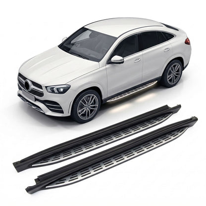 Schwarze Aluminium Seitenschweller mit Licht passend für Mercedes GLE Coupé C167 2019+