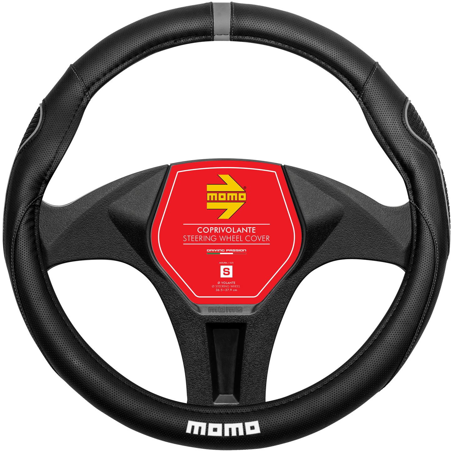 MOMO Lenkradhülle SWC 014 Super Grip schwarz / grau  Gr. S