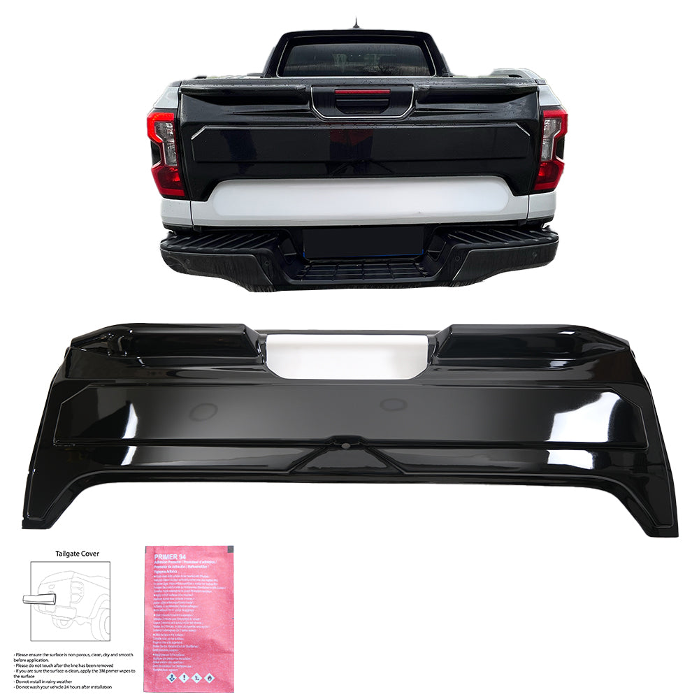 TC07.017-G - Heckklappenabdeckung passend für Ford Ranger T9 2023+ (Hochglanz Schwarz)