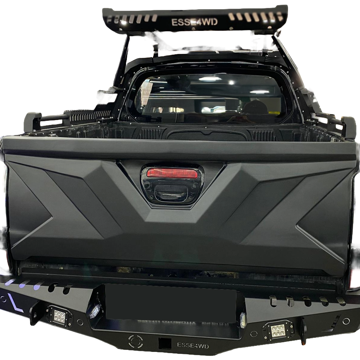 Heckklappenabdeckung passend für MITSUBISHI L200 Triton Serie 4 2010-2014 Matt Schwarz