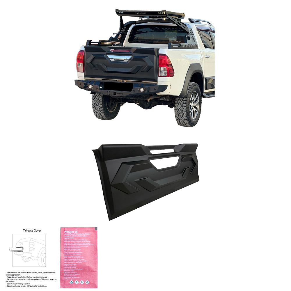 Heckklappenabdeckung passend für TOYOTA Hilux 8. Generation 2015-2020 Matt Schwarz