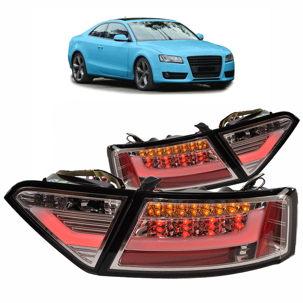 Heckleuchten LED Chrome passend für AUDI A5 (8T) Coupe, Cabrio, Sportback Vor-Facelift 2007-2009