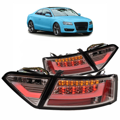 Heckleuchten LED Chrome passend für AUDI A5 (8T) Coupe, Cabrio, Sportback Vor-Facelift 2007-2009