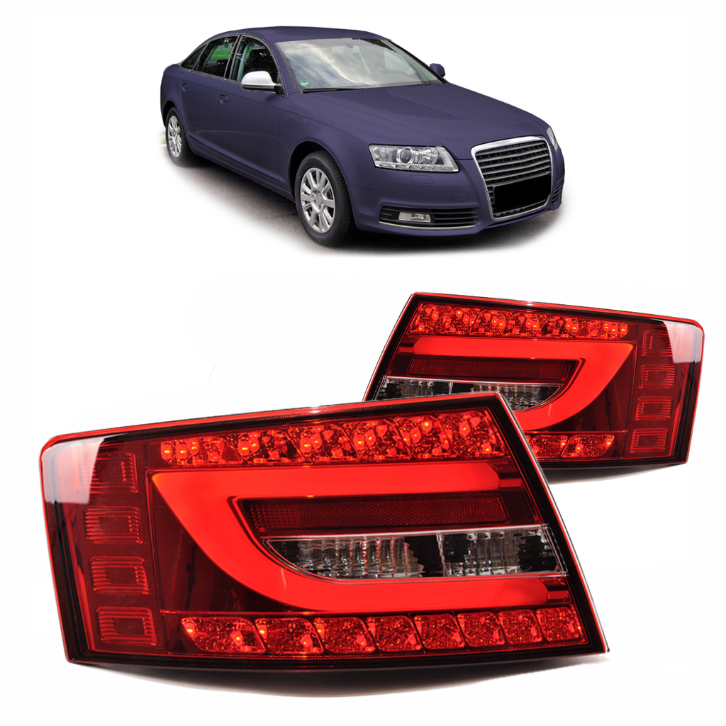 Heckleuchten LED Rot Klar passend für AUDI A6 C6 (4F) Limousine Vor-Facelift 2004-2008
