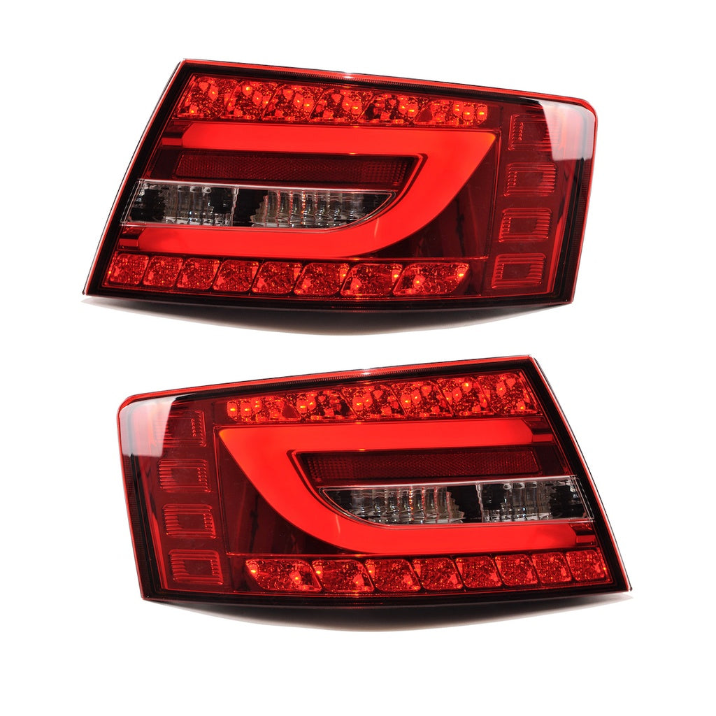 Heckleuchten LED Rot Klar passend für AUDI A6 C6 (4F) Limousine Vor-Facelift 2004-2008