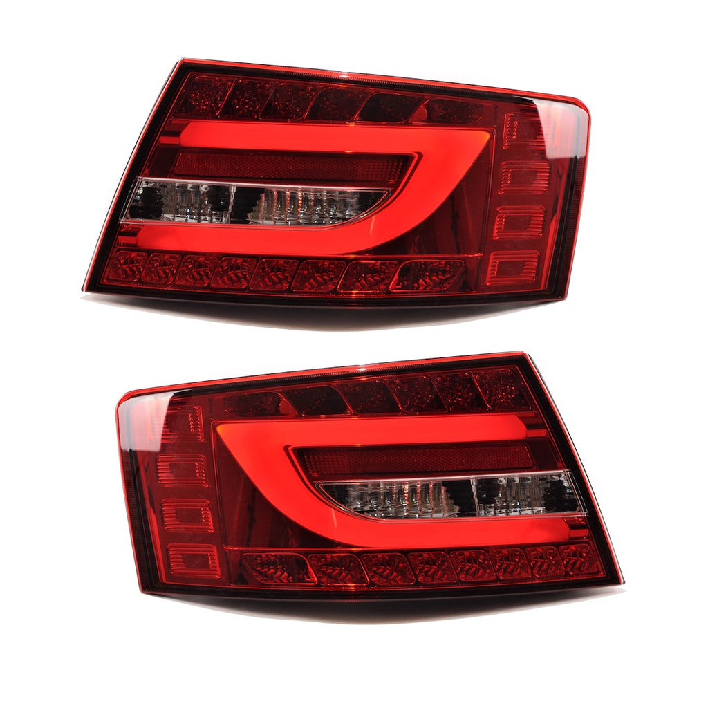 Heckleuchten LED Rot Klar passend für AUDI A6 C6 (4F) Limousine Vor-Facelift 2004-2008