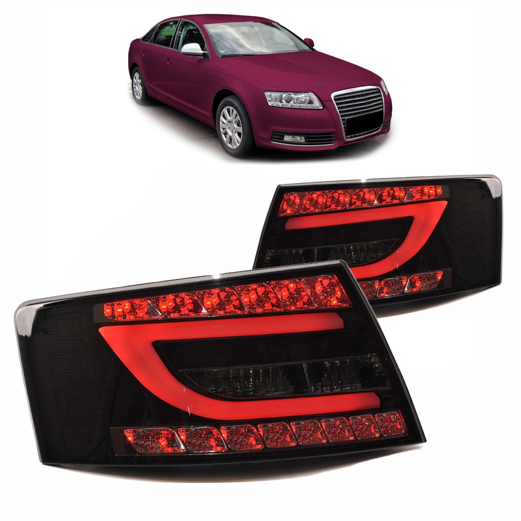 Heckleuchten LED Schwarz Smoke passend für AUDI A6 C6 (4F) Limousine Vor-Facelift 2004-2008