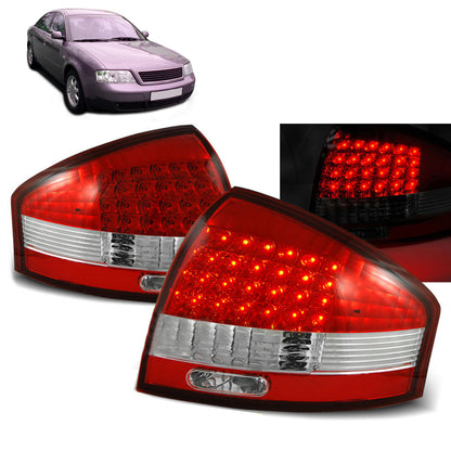 LED RÜCKLICHTER ROT WEISS passend für Audi A6 97-04