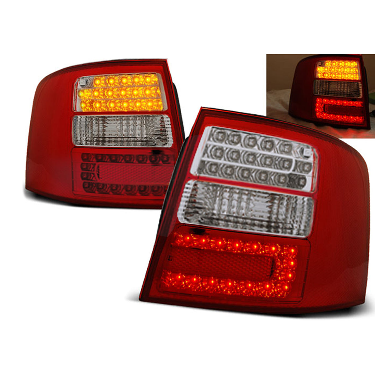 LED RÜCKLICHTER ROT WEISS passend für Audi A6 05.97-05.04 AVANT