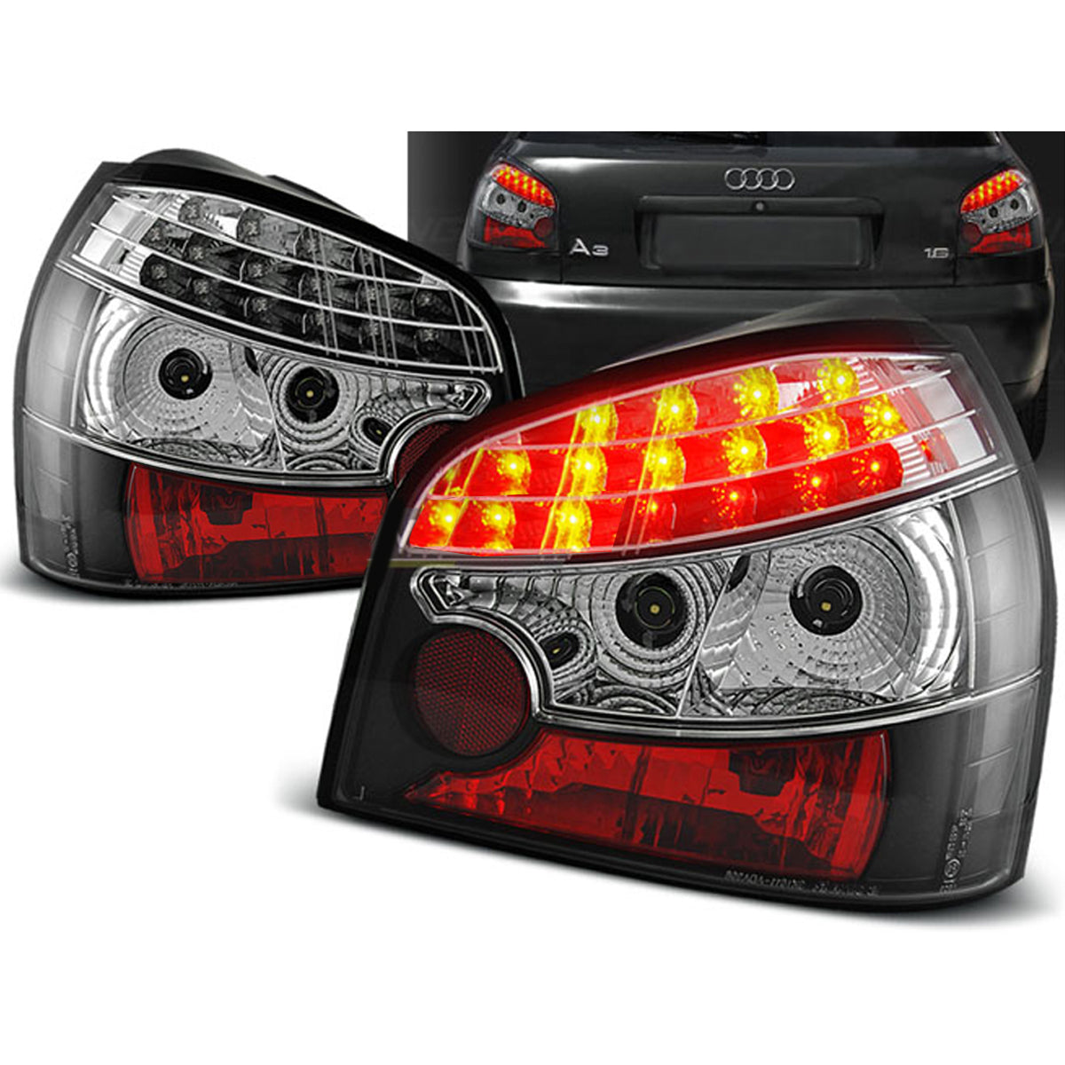 LED RÜCKLICHTER SCHWARZ passend für Audi A3 08.96-08.00