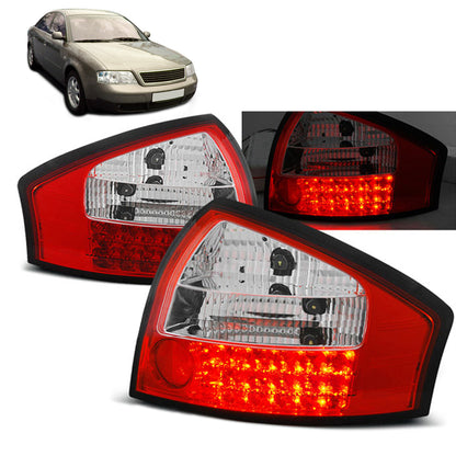 LED Rücklichter Rot Weiß passend für Audi A6 05.97-05.04