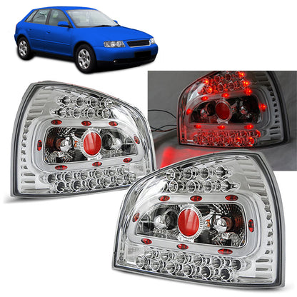 LED Rücklichter Chrom passend für Audi A3 08.96-08.00